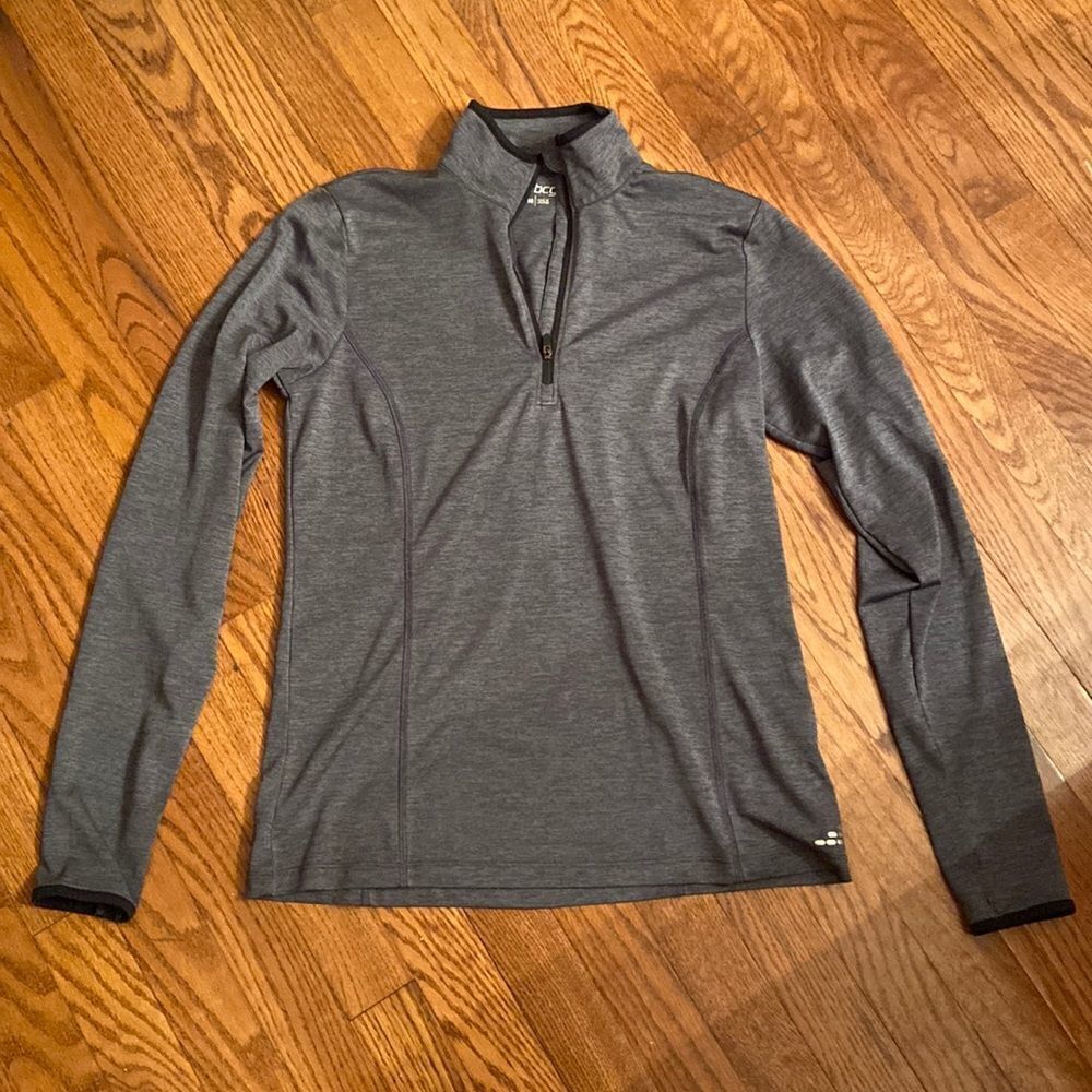 BCG quarter zip dry fit - size M gray with black piping